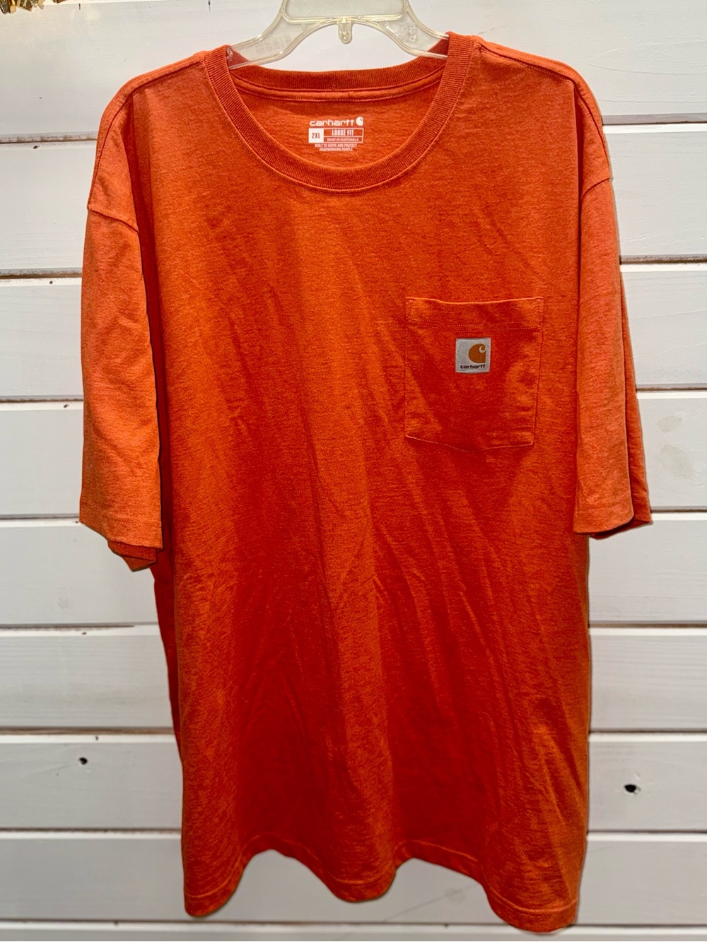 Carhartt Orange Short Sleeve Pocket Tee Loose Fit